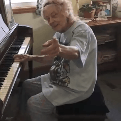 104 Year Old School Teacher Playing Beethoven