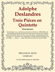 Deslandres, Adolphe - Trois Pieces en Quintette